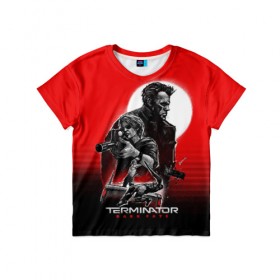 Детская футболка 3D с принтом Terminator: Dark Fate в Тюмени, 100% гипоаллергенный полиэфир | прямой крой, круглый вырез горловины, длина до линии бедер, чуть спущенное плечо, ткань немного тянется | dark fate | sarah j. connor | t 800 | terminator | восстание машин | киборг | сара коннор | темные судьбы | терминатор