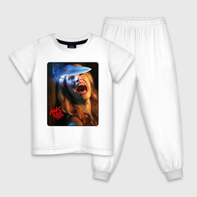 Детская пижама хлопок с принтом American Horror Story в Тюмени, 100% хлопок |  брюки и футболка прямого кроя, без карманов, на брюках мягкая резинка на поясе и по низу штанин
 | 1984 | ahs | american horror story | американская история ужасов