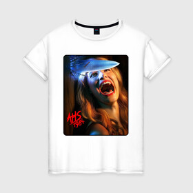 Женская футболка хлопок с принтом American Horror Story в Тюмени, 100% хлопок | прямой крой, круглый вырез горловины, длина до линии бедер, слегка спущенное плечо | 1984 | ahs | american horror story | американская история ужасов
