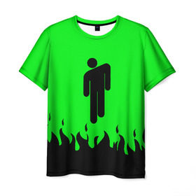 Мужская футболка 3D с принтом BILLIE EILISH в Тюмени, 100% полиэфир | прямой крой, круглый вырез горловины, длина до линии бедер | be | billie | billie eilish | blohsh | ghoul | билли | билли айлиш
