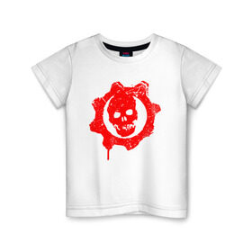 Детская футболка хлопок с принтом GEARS OF WAR в Тюмени, 100% хлопок | круглый вырез горловины, полуприлегающий силуэт, длина до линии бедер | gears | gears 5 | gears of war | gears of war 5 | шестерёнки