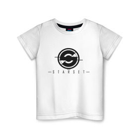 Детская футболка хлопок с принтом Starset Logo Black в Тюмени, 100% хлопок | круглый вырез горловины, полуприлегающий силуэт, длина до линии бедер | logo | rock | starset | лого | рок | старсет