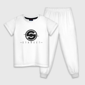 Детская пижама хлопок с принтом Starset Logo Black в Тюмени, 100% хлопок |  брюки и футболка прямого кроя, без карманов, на брюках мягкая резинка на поясе и по низу штанин
 | Тематика изображения на принте: logo | rock | starset | лого | рок | старсет