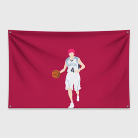Флаг-баннер с принтом Seijuurou Akashi в Тюмени, 100% полиэстер | размер 67 х 109 см, плотность ткани — 95 г/м2; по краям флага есть четыре люверса для крепления | akashi | basket | basketball | kuroko | kuroko no basket | seijuurou | акаши | баскетбол | куроко | сэйджуро