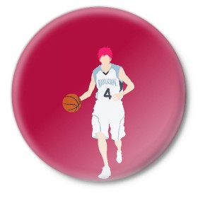 Значок с принтом Seijuurou Akashi в Тюмени,  металл | круглая форма, металлическая застежка в виде булавки | akashi | basket | basketball | kuroko | kuroko no basket | seijuurou | акаши | баскетбол | куроко | сэйджуро