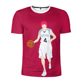 Мужская футболка 3D спортивная с принтом Seijuurou Akashi в Тюмени, 100% полиэстер с улучшенными характеристиками | приталенный силуэт, круглая горловина, широкие плечи, сужается к линии бедра | akashi | basket | basketball | kuroko | kuroko no basket | seijuurou | акаши | баскетбол | куроко | сэйджуро