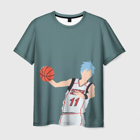 Мужская футболка 3D с принтом Tetsuya Kuroko в Тюмени, 100% полиэфир | прямой крой, круглый вырез горловины, длина до линии бедер | basket | basketball | kuroko | kuroko no basket | phantom | tetsu | tetsuya | баскетбол | куроко | тэцу | тэцуя | фантом