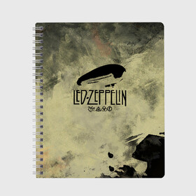 Тетрадь с принтом Led Zeppelin в Тюмени, 100% бумага | 48 листов, плотность листов — 60 г/м2, плотность картонной обложки — 250 г/м2. Листы скреплены сбоку удобной пружинной спиралью. Уголки страниц и обложки скругленные. Цвет линий — светло-серый
 | Тематика изображения на принте: led | led zep | led zeppelin | ledzep | lz | zoso | группа | джимми пейдж | джон генри бонэм | джон пол джонс | зосо | лед зепелен | лед зеппелин | ледзепелен | ледзеппелин | роберт плант | рок
