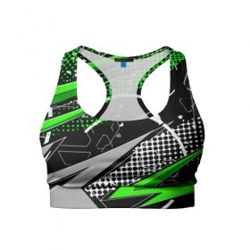Женский спортивный топ 3D с принтом Black and Green в Тюмени, 82% полиэстер, 18% спандекс Ткань безопасна для здоровья, позволяет коже дышать, не мнется и не растягивается |  | texture | абстракция | граффити | краски | линии | текстура | уличный стиль | яркая