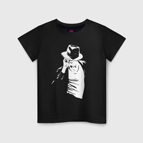 Детская футболка хлопок с принтом Майкл Джексон в Тюмени, 100% хлопок | круглый вырез горловины, полуприлегающий силуэт, длина до линии бедер | Тематика изображения на принте: michael jackson | артист | майкл джексон | музыка | поп | рок