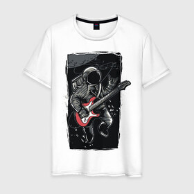 Мужская футболка хлопок с принтом КосмоРок в Тюмени, 100% хлопок | прямой крой, круглый вырез горловины, длина до линии бедер, слегка спущенное плечо. | nasa | space | звезды | космос | музыка | наса | рок