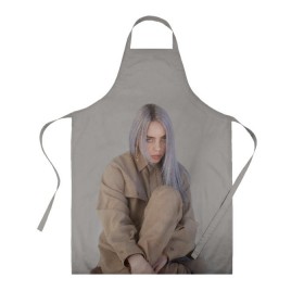 Фартук 3D с принтом BILLIE EILISH в Тюмени, 100% полиэстер | общий размер — 65 х 85 см, ширина нагрудника — 26 см, горловина — 53 см, длина завязок — 54 см, общий обхват в поясе — 173 см. Принт на завязках и на горловине наносится с двух сторон, на основной части фартука — только с внешней стороны | bilie | billi | billie | eilish | eillish | elish | ellish | айлиш | алиш | били | билли | эйлиш | элиш