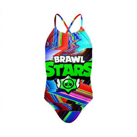 Детский купальник 3D с принтом BRAWL STARS в Тюмени, Полиэстер 85%, Спандекс 15% | Слитный крой, подклад по переду изделия, узкие бретели | Тематика изображения на принте: android | brawl stars | games | mobile game | stars | игры | мобильные игры