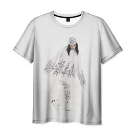 Мужская футболка 3D с принтом BILLIE EILISH в Тюмени, 100% полиэфир | прямой крой, круглый вырез горловины, длина до линии бедер | bilie | billi | billie | eilish | eillish | elish | ellish | айлиш | алиш | били | билли | эйлиш | элиш