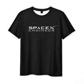 Мужская футболка 3D с принтом SpaceX engineer в Тюмени, 100% полиэфир | прямой крой, круглый вырез горловины, длина до линии бедер | elon | mars | musk | spascex | астронавт | илон | инженер | космос | маск | ракета