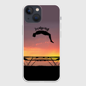 Чехол для iPhone 13 mini с принтом Jumping в Тюмени,  |  | Тематика изображения на принте: aerobics | jumping | sport | trampoline | trampoline aerobics | trampoline jumping | trampoline sport | батут | батутисты | батутный спорт | спорт