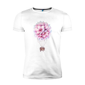 Мужская футболка премиум с принтом Воздушные Цветы в Тюмени, 92% хлопок, 8% лайкра | приталенный силуэт, круглый вырез ворота, длина до линии бедра, короткий рукав | воздушные цветы | воздушный шар | растение | цветы