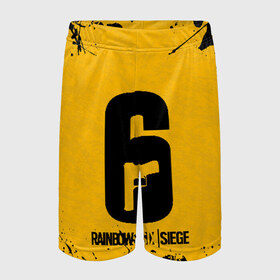 Детские спортивные шорты 3D с принтом RAINBOW SIX SIEGE в Тюмени,  100% полиэстер
 | пояс оформлен широкой мягкой резинкой, ткань тянется
 | 6 | outbreak | rainbow | rainbow six siege | six | tom clancys | радуга осада | том клэнси