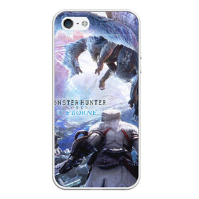 Чехол для iPhone 5/5S матовый с принтом Monster Hunter World Iceborn в Тюмени, Силикон | Область печати: задняя сторона чехла, без боковых панелей | hunter | iceborn | monster | world | айсборн | ворлд | монстр | хантер