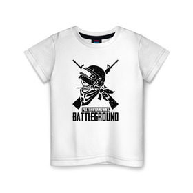 Детская футболка хлопок с принтом PUBG в Тюмени, 100% хлопок | круглый вырез горловины, полуприлегающий силуэт, длина до линии бедер | battle royal | playerunknowns battlegrounds | pubg | пабг | пубг