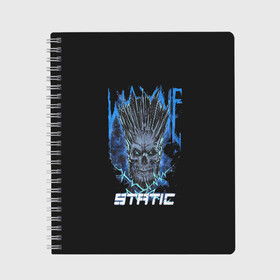 Тетрадь с принтом Static Wayne в Тюмени, 100% бумага | 48 листов, плотность листов — 60 г/м2, плотность картонной обложки — 250 г/м2. Листы скреплены сбоку удобной пружинной спиралью. Уголки страниц и обложки скругленные. Цвет линий — светло-серый
 | 2014 | metal | music | need for speed | nfs | only | r.i.p | rip | rock | static | static x | staticx | the | wayne static | x | метал | музыка | нфс | рок | статик | уэйн статик