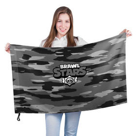 Флаг 3D с принтом BRAWL STARS в Тюмени, 100% полиэстер | плотность ткани — 95 г/м2, размер — 67 х 109 см. Принт наносится с одной стороны | 