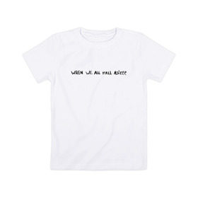 Детская футболка хлопок с принтом BILLIE EILISH (НА СПИНЕ) в Тюмени, 100% хлопок | круглый вырез горловины, полуприлегающий силуэт, длина до линии бедер | be | billie | billie eilish | blohsh | ghoul | билли | билли айлиш