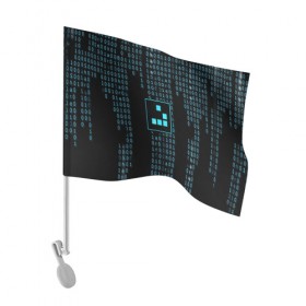 Флаг для автомобиля с принтом ДВОИЧНАЯ СИСТЕМА в Тюмени, 100% полиэстер | Размер: 30*21 см | hugo weaving | pc | the matrix | код | компьютеры | матрица | матрица 4 | программист | программный код | цифры