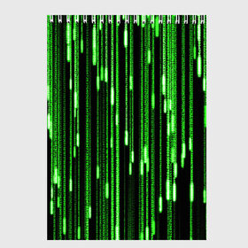 Скетчбук с принтом МАТРИЦА в Тюмени, 100% бумага
 | 48 листов, плотность листов — 100 г/м2, плотность картонной обложки — 250 г/м2. Листы скреплены сверху удобной пружинной спиралью | Тематика изображения на принте: hugo weaving | pc | the matrix | код | компьютеры | матрица | матрица 4 | программист | программный код | цифры