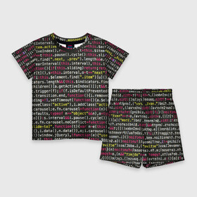 Детский костюм с шортами 3D с принтом ЦИФРЫ КОДА в Тюмени,  |  | Тематика изображения на принте: hugo weaving | pc | the matrix | код | компьютеры | матрица | матрица 4 | программист | программный код | цифры