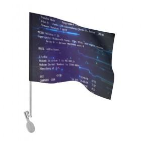 Флаг для автомобиля с принтом BIOS CODE в Тюмени, 100% полиэстер | Размер: 30*21 см | hugo weaving | pc | the matrix | код | компьютеры | матрица | матрица 4 | программист | программный код | цифры
