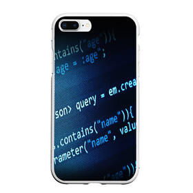 Чехол для iPhone 7Plus/8 Plus матовый с принтом CODE STYLE в Тюмени, Силикон | Область печати: задняя сторона чехла, без боковых панелей | hugo weaving | pc | the matrix | код | компьютеры | матрица | матрица 4 | программист | программный код | цифры