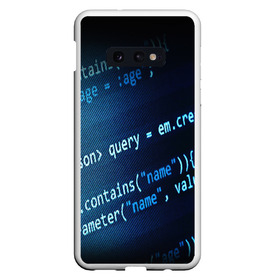 Чехол для Samsung S10E с принтом CODE STYLE в Тюмени, Силикон | Область печати: задняя сторона чехла, без боковых панелей | Тематика изображения на принте: hugo weaving | pc | the matrix | код | компьютеры | матрица | матрица 4 | программист | программный код | цифры