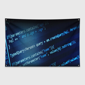 Флаг-баннер с принтом CODE STYLE в Тюмени, 100% полиэстер | размер 67 х 109 см, плотность ткани — 95 г/м2; по краям флага есть четыре люверса для крепления | hugo weaving | pc | the matrix | код | компьютеры | матрица | матрица 4 | программист | программный код | цифры