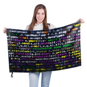 Флаг 3D с принтом ПРОГРАММИРОВАНИЕ в Тюмени, 100% полиэстер | плотность ткани — 95 г/м2, размер — 67 х 109 см. Принт наносится с одной стороны | hugo weaving | pc | the matrix | код | компьютеры | матрица | матрица 4 | программист | программный код | цифры