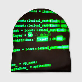 Шапка 3D с принтом КИСЛОТНЫЙ КОД в Тюмени, 100% полиэстер | универсальный размер, печать по всей поверхности изделия | hugo weaving | pc | the matrix | код | компьютеры | матрица | матрица 4 | программист | программный код | цифры