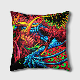 Подушка 3D с принтом CS GO hyper beast skin в Тюмени, наволочка – 100% полиэстер, наполнитель – холлофайбер (легкий наполнитель, не вызывает аллергию). | состоит из подушки и наволочки. Наволочка на молнии, легко снимается для стирки | awp | counter strike | cs go | cs go global offensive | hyper beast | skin cs | team cs | команды cs | скины оружия | скоростной зверь | хайпер бист