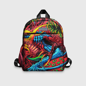 Детский рюкзак 3D с принтом CS GO hyper beast skin в Тюмени, 100% полиэстер | лямки с регулируемой длиной, сверху петелька, чтобы рюкзак можно было повесить на вешалку. Основное отделение закрывается на молнию, как и внешний карман. Внутри дополнительный карман. По бокам два дополнительных кармашка | Тематика изображения на принте: awp | counter strike | cs go | cs go global offensive | hyper beast | skin cs | team cs | команды cs | скины оружия | скоростной зверь | хайпер бист