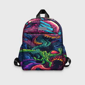 Детский рюкзак 3D с принтом CS GO hyper beast skin в Тюмени, 100% полиэстер | лямки с регулируемой длиной, сверху петелька, чтобы рюкзак можно было повесить на вешалку. Основное отделение закрывается на молнию, как и внешний карман. Внутри дополнительный карман. По бокам два дополнительных кармашка | Тематика изображения на принте: awp | counter strike | cs go | cs go global offensive | hyper beast | skin cs | team cs | команды cs | скины оружия | скоростной зверь | хайпер бист