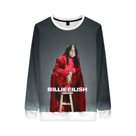 Женский свитшот 3D с принтом Billie Eilish в Тюмени, 100% полиэстер с мягким внутренним слоем | круглый вырез горловины, мягкая резинка на манжетах и поясе, свободная посадка по фигуре | at | billie | don’t | eilish | electronic | eyes | me | music | ocean | pirate | smile | synthpop | usa | айлиш | билли | музыка | пайрэт | синти поп | сша | электронная | электропоп