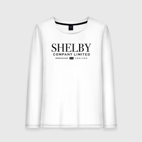 Женский лонгслив хлопок с принтом Shelby company limited в Тюмени, 100% хлопок |  | gin | peaky blinders | shelby | the garrison | альфи соломонс | артур | банда | братья | гаррисон | грейс берджесс | джин | джон | криминал | мафия | острые козырьки | сериал | томас | финн | шелби