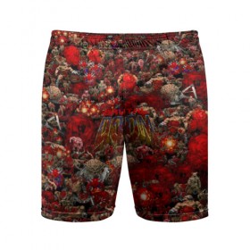 Мужские шорты 3D спортивные с принтом Brutal DooM в Тюмени,  |  | Тематика изображения на принте: 