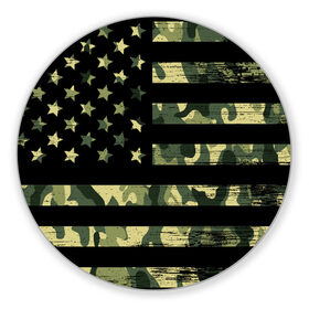 Коврик для мышки круглый с принтом American Flag Camo в Тюмени, резина и полиэстер | круглая форма, изображение наносится на всю лицевую часть | eagle | states | united | usa | армейские | армия | камуфляж | орел | служба | снайпер | соединенных | солдат | сша | форма | штатов