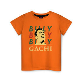 Детская футболка хлопок с принтом BIlly GACHI в Тюмени, 100% хлопок | круглый вырез горловины, полуприлегающий силуэт, длина до линии бедер | Тематика изображения на принте: aniki | art | billy | billy herrington | gachi | gachimuchi | van | аники | арт | вэн | гачи | гачибасс | гачимучи