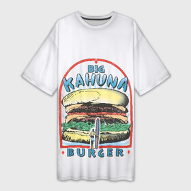 Платье-футболка 3D с принтом Big Kahuna Burger в Тюмени,  |  | Тематика изображения на принте: big kahuna | burger | kahuna | pulp fiction | голливуд | кино | криминальное чтиво