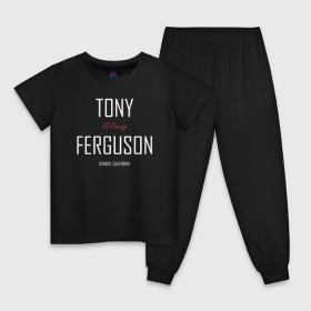 Детская пижама хлопок с принтом Tony Ferguson в Тюмени, 100% хлопок |  брюки и футболка прямого кроя, без карманов, на брюках мягкая резинка на поясе и по низу штанин
 | Тематика изображения на принте: cucuy | el cucuy | mma | tony ferguson | ufc | бабайка | бугимен | конор | мма | орел | тони | тони фергюсон | хабиб | эль кукуй | юфс