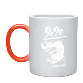 Кружка хамелеон с принтом Крыса 2020 в Тюмени, керамика | меняет цвет при нагревании, емкость 330 мл | Тематика изображения на принте: 