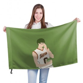 Флаг 3D с принтом Shintarou Midorima в Тюмени, 100% полиэстер | плотность ткани — 95 г/м2, размер — 67 х 109 см. Принт наносится с одной стороны | basket | basketball | kuroko | kuroko no basket | midorima | shintarou | баскетбол | куроко | мидорима | шинтаро