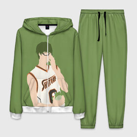 Мужской костюм 3D с принтом Shintarou Midorima в Тюмени, 100% полиэстер | Манжеты и пояс оформлены тканевой резинкой, двухслойный капюшон со шнурком для регулировки, карманы спереди | Тематика изображения на принте: basket | basketball | kuroko | kuroko no basket | midorima | shintarou | баскетбол | куроко | мидорима | шинтаро