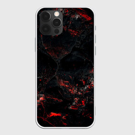 Чехол для iPhone 12 Pro Max с принтом Red and Black в Тюмени, Силикон |  | Тематика изображения на принте: black | blood | metal | red | texture | абстракция | камень | краски | красная | красно черное | кровь | лава | метал | текстура | черная